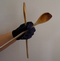 Practice four in hand wooden spoons ring and knock